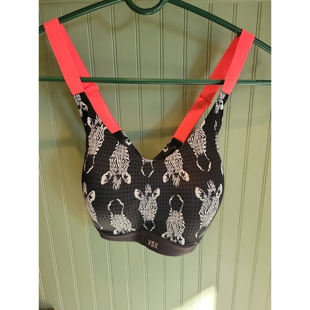 Victorias Secert Sports Bra Adjustable Straps Zebra Print‎ Womens Size 34D